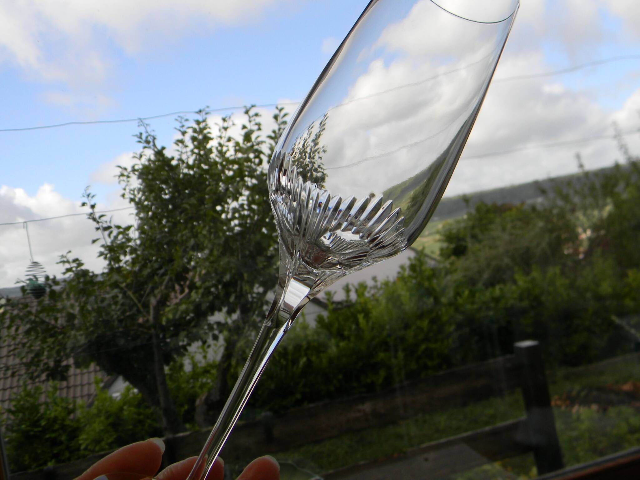Set of 6 ARQUES crystal champagne flutes. BAVELLA model.