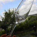 Set of 6 ARQUES crystal champagne flutes. BAVELLA model.