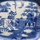 Plat de transfert anglais du XIXème siècle Saule Bleu