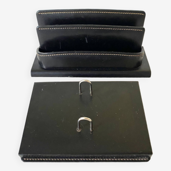 Leather mail holder and ephemeris block holder