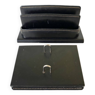 Leather mail holder and ephemeris block holder