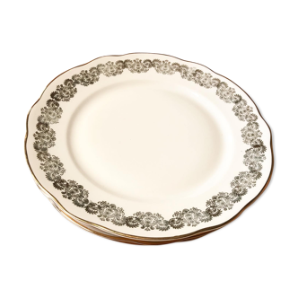 4 flat plates vintage porcelain from Chauvigny