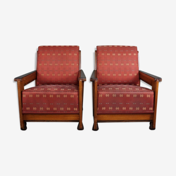 Suite of two art deco armchairs