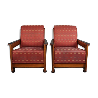 Suite of two art deco armchairs