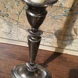 Silver metal candle holder