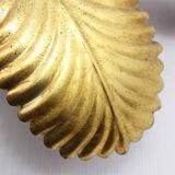 Wall light, ceiling light in gilded metal with gold leaf, 1970-1980