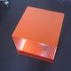 Side table, contemporary bedside table in orange metal