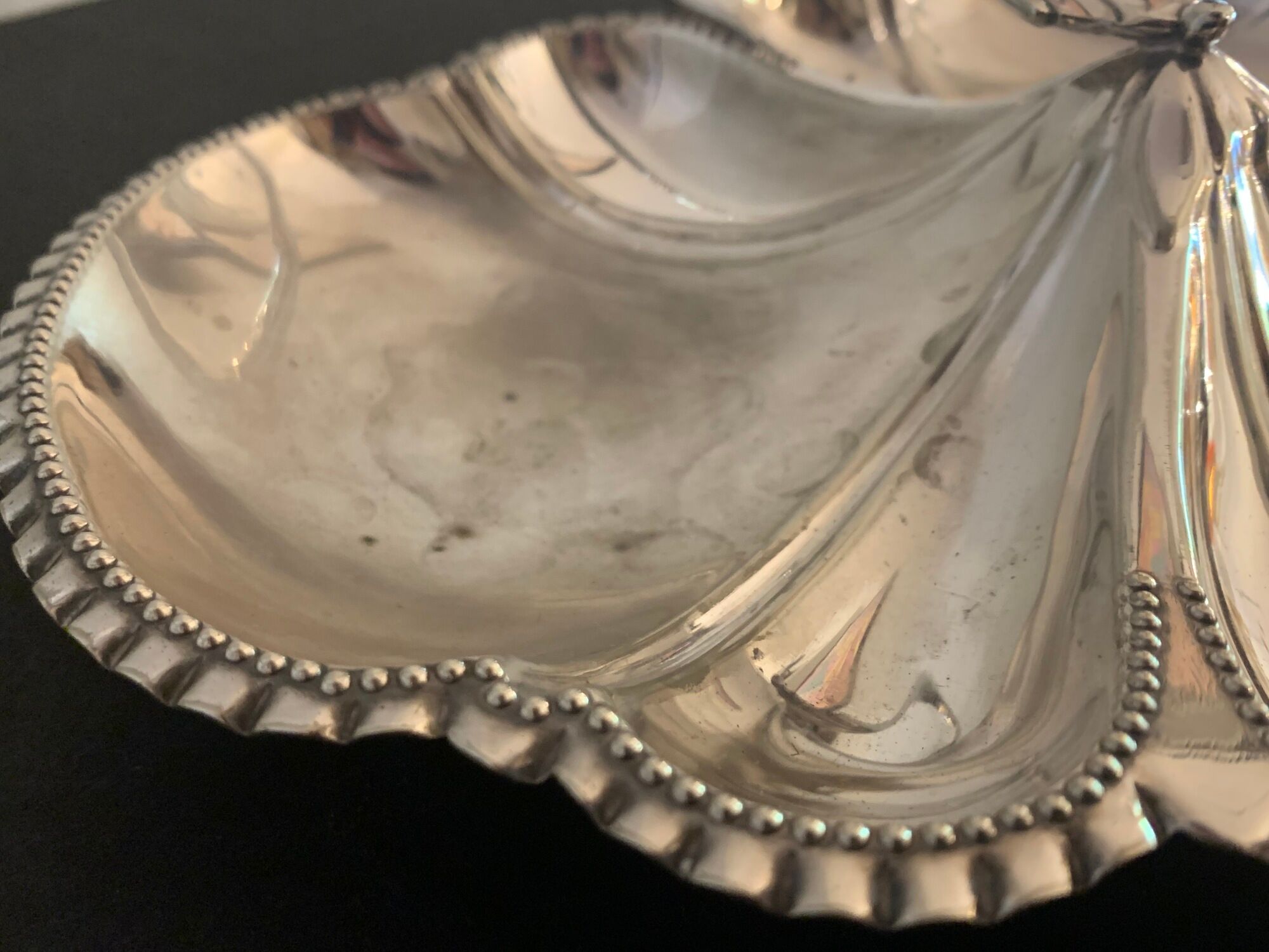 Walker Silver Metal Aperitif Dish - Sheffield Hall England Art Deco 1920