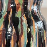 Multi-colored dropper vase, signed NB 2004, 34 cm high.