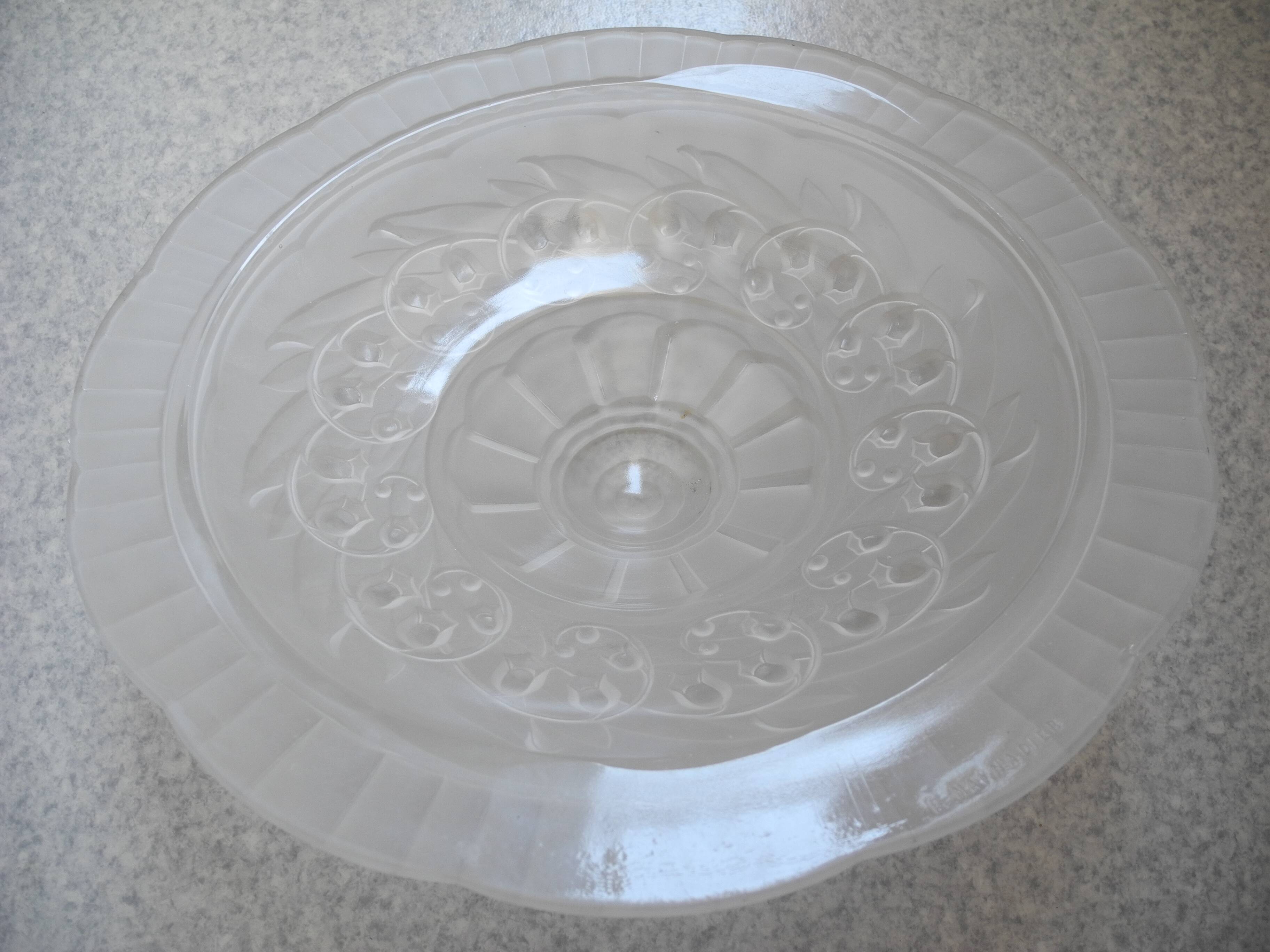 antique Art Deco Maynadier French glass chandelier basin