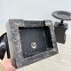 Antique French black marble cassoulets gilt decor pedestals neoclassical pair, 1900s