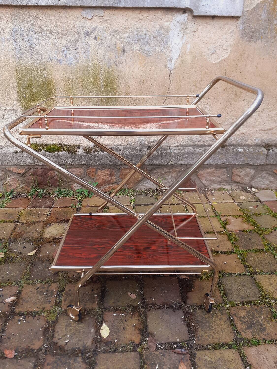 Rolling dessert trolley from the 1960s