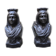 Old cast iron chenets : woman from strasbourg