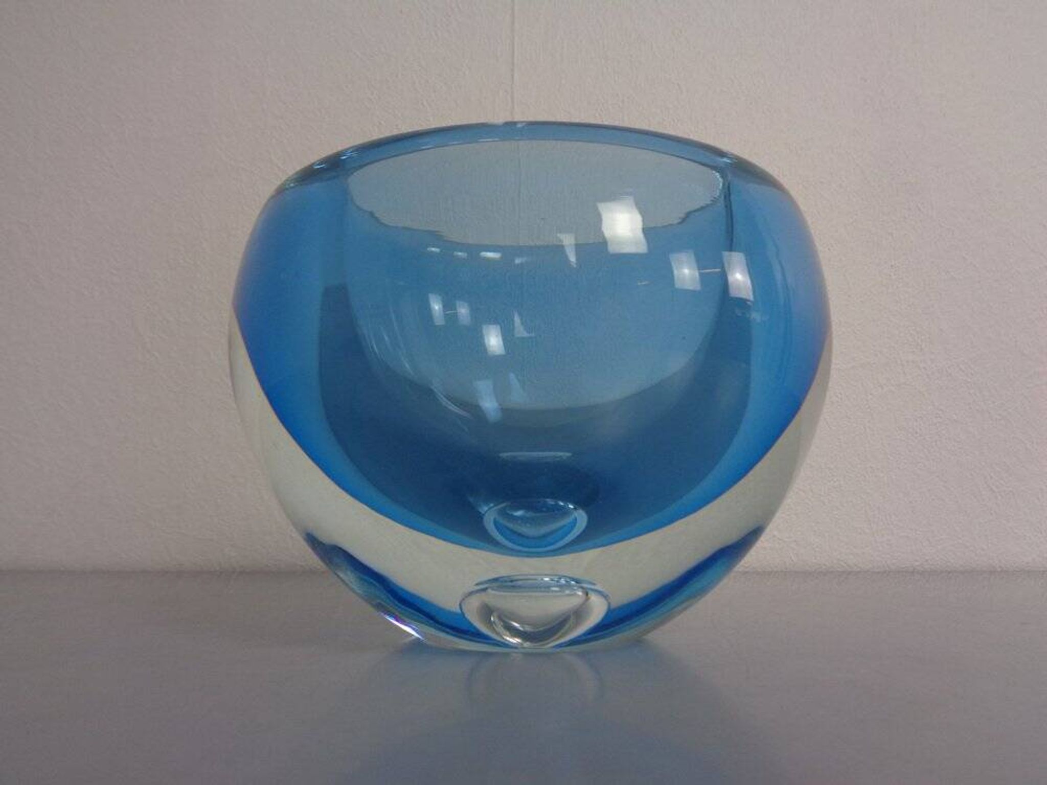 Large Sommerso Murano Glass Bowl by Flavio Poli, 1960s