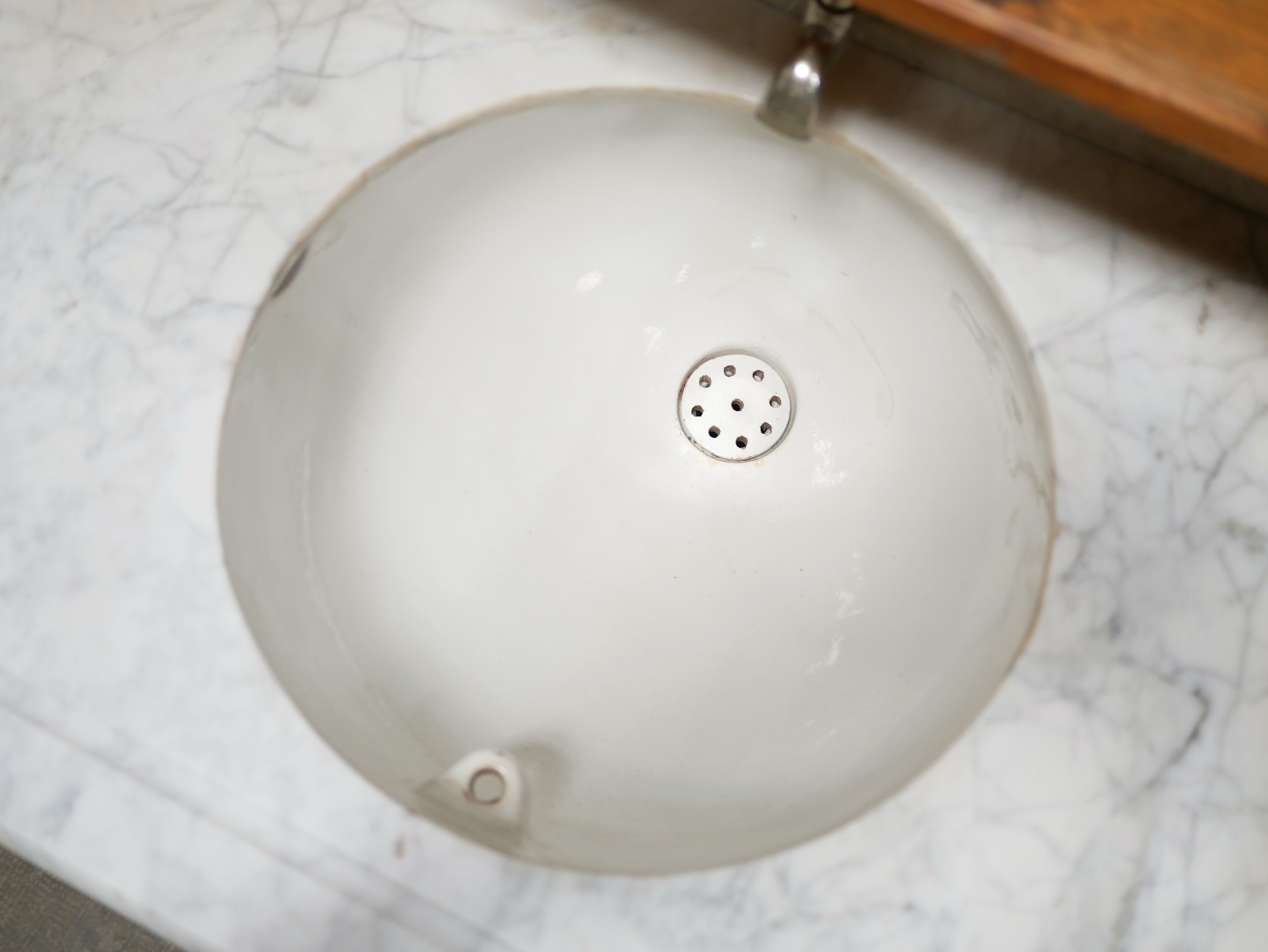 Antique washbasin cabinet in marble and wood