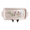 Art Deco cake dish by Longwy in pink earthenware and cloisonné enamels