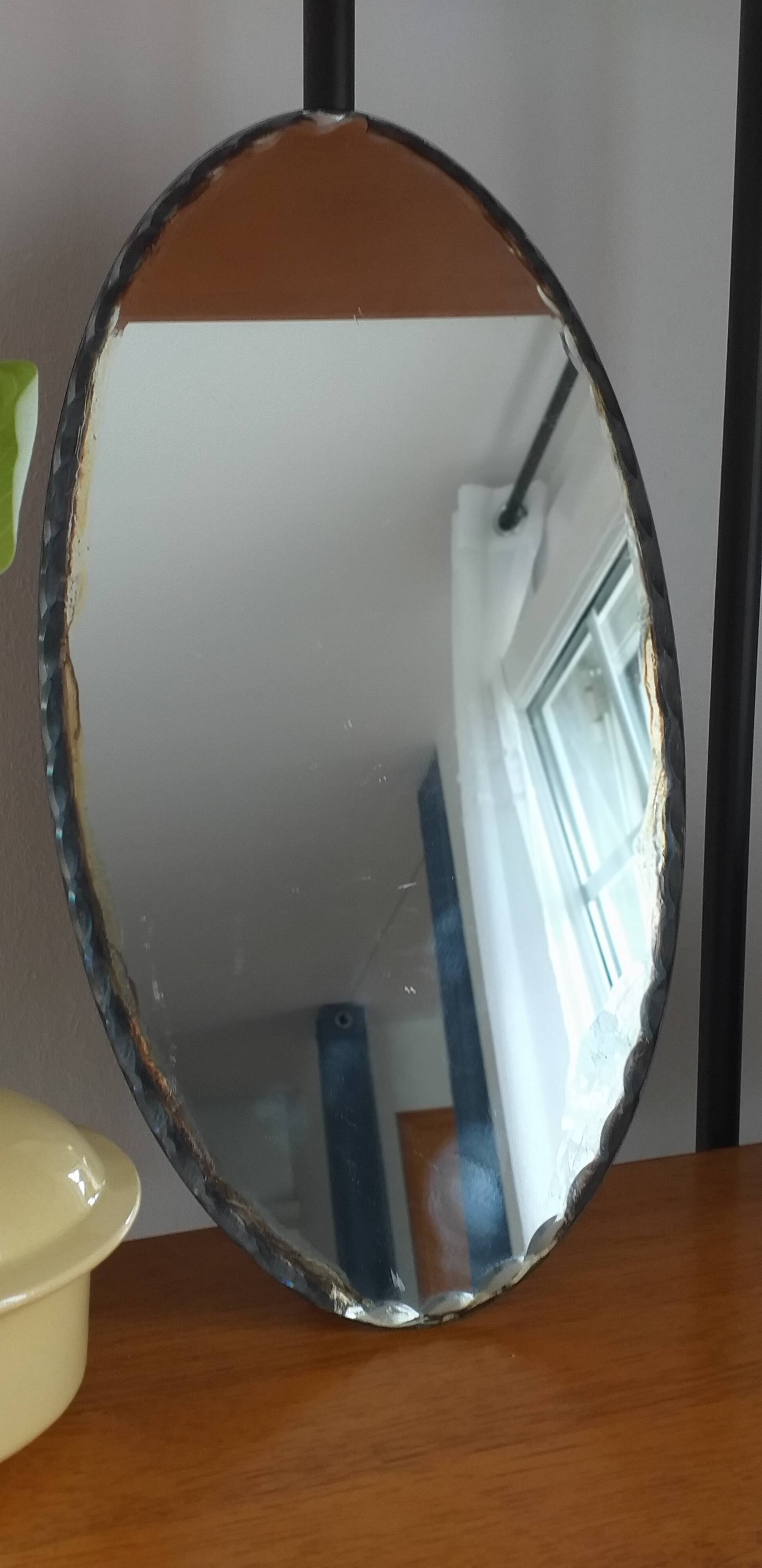 Oval beveled mirror  16x30cm