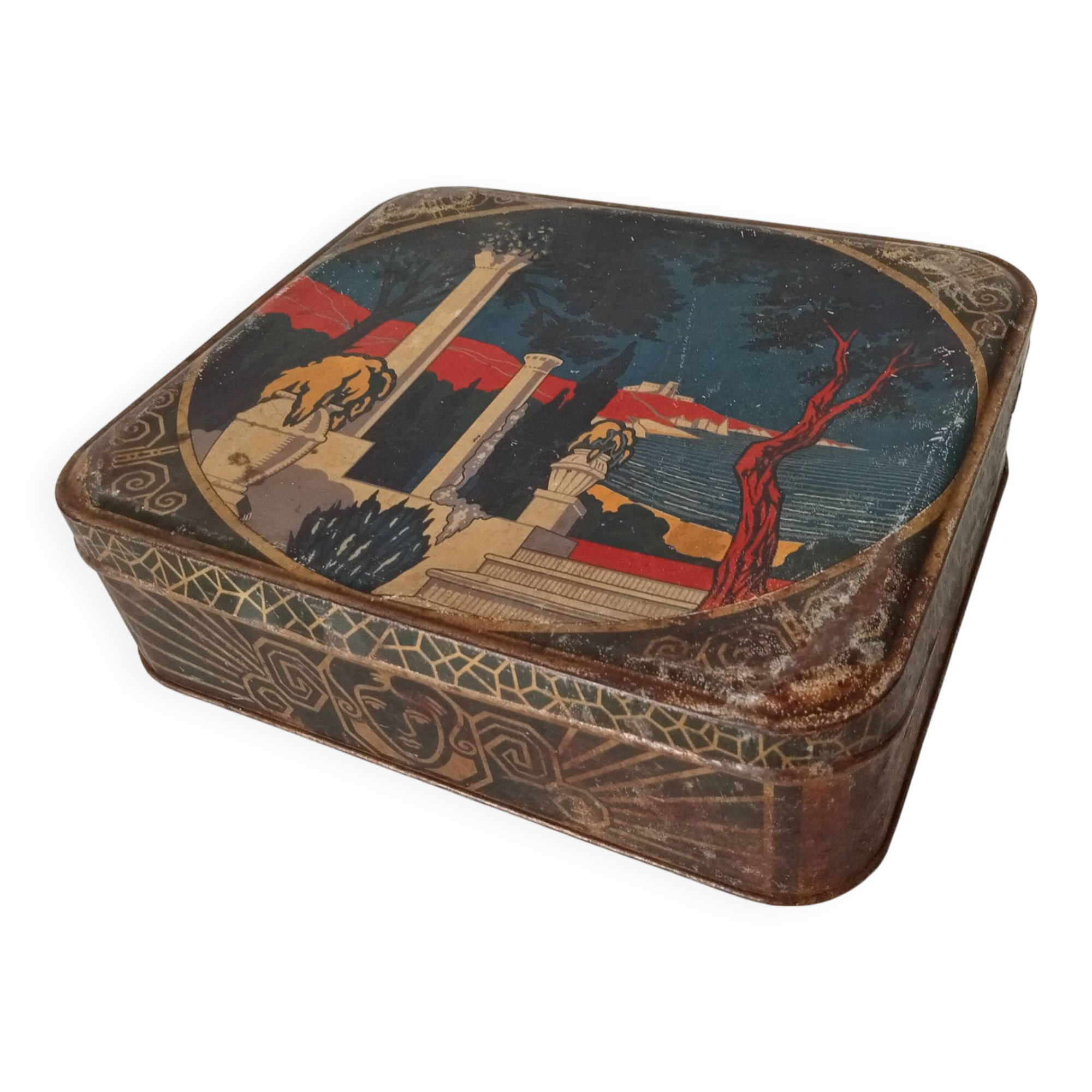 Old art deco biscuit box from the 1920s