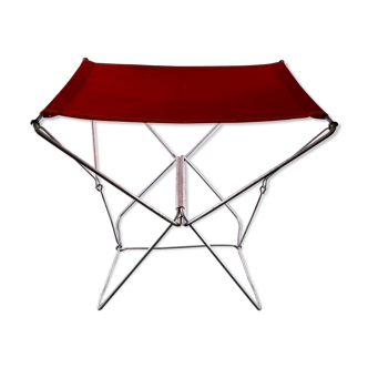 Vintage red camping folding nomadic stool