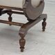 Chaise berçante danoise des années 1930, dossier haut, laine tissée à la main d'origine, bois de frêne.