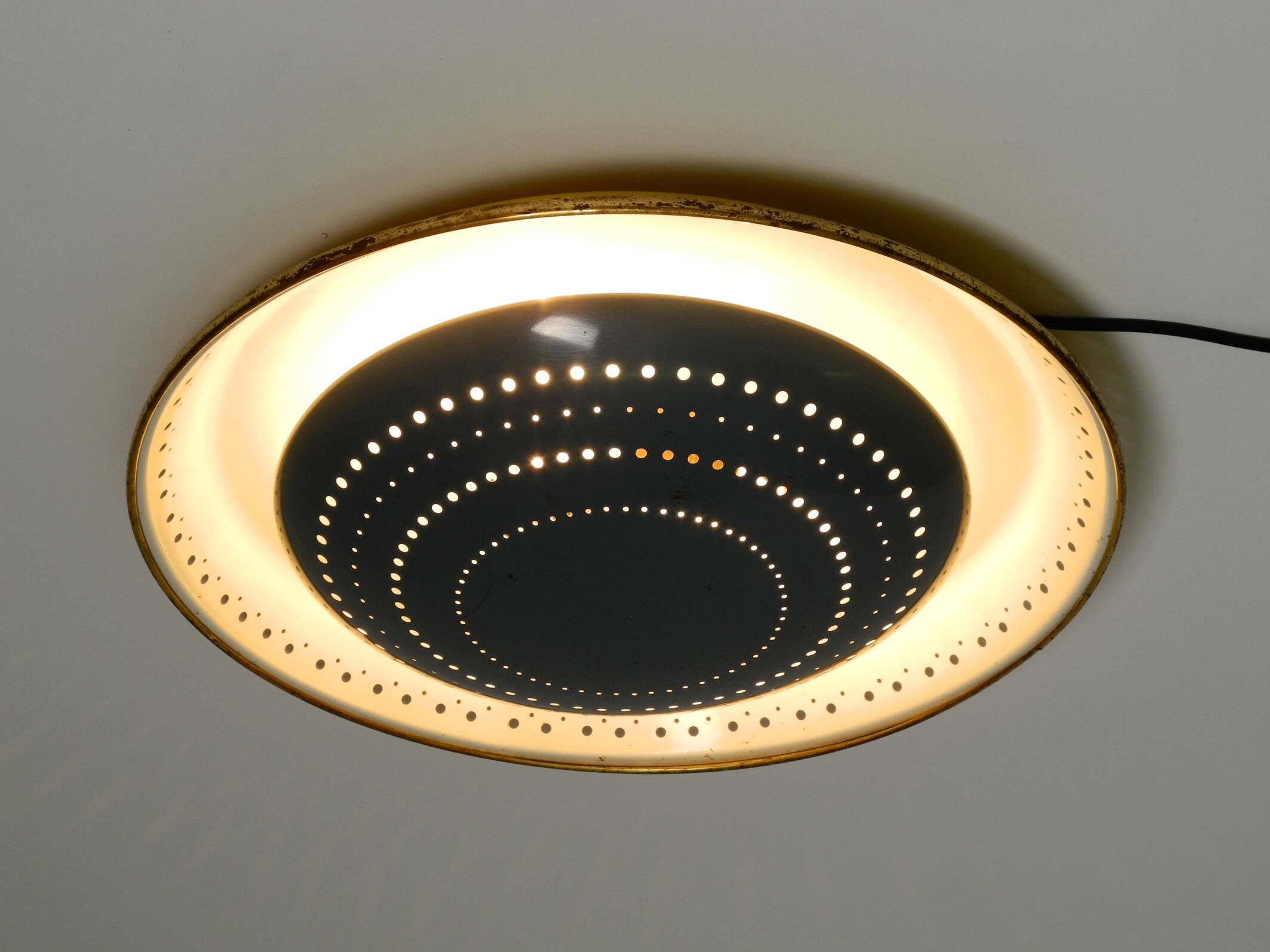 Very rare Mid Century Modern metal ceiling or wall lamp by Ernest Igl for H