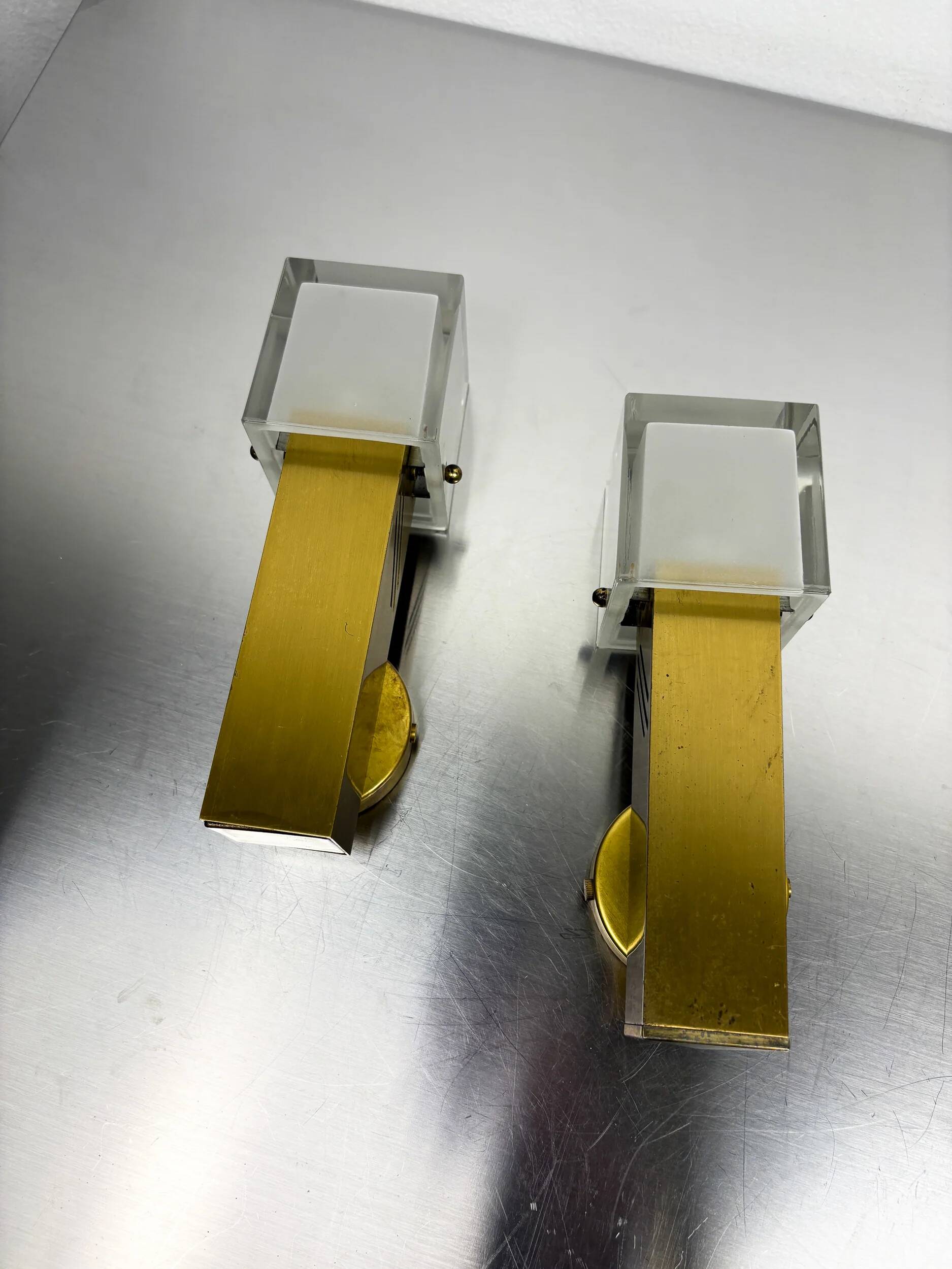 Pair of Murano glass wall sconces by Gaetano Sciolari, Italy, 1970s