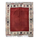 Tapis Kilim bordeaux ancien des années 1900, tapis carré en laine tissé à plat 143 x 161 cm