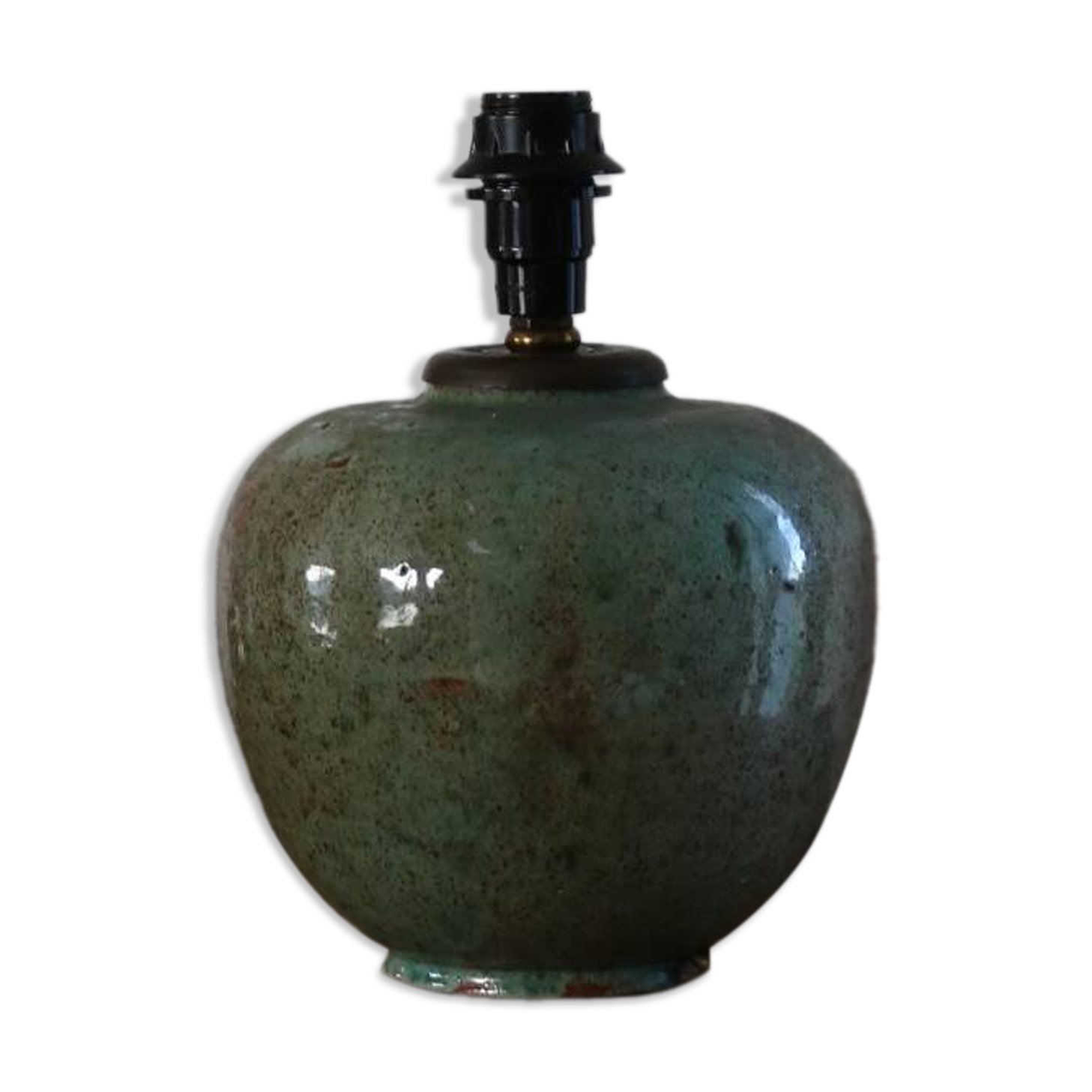 Green ceramic lamp (without lampshade)