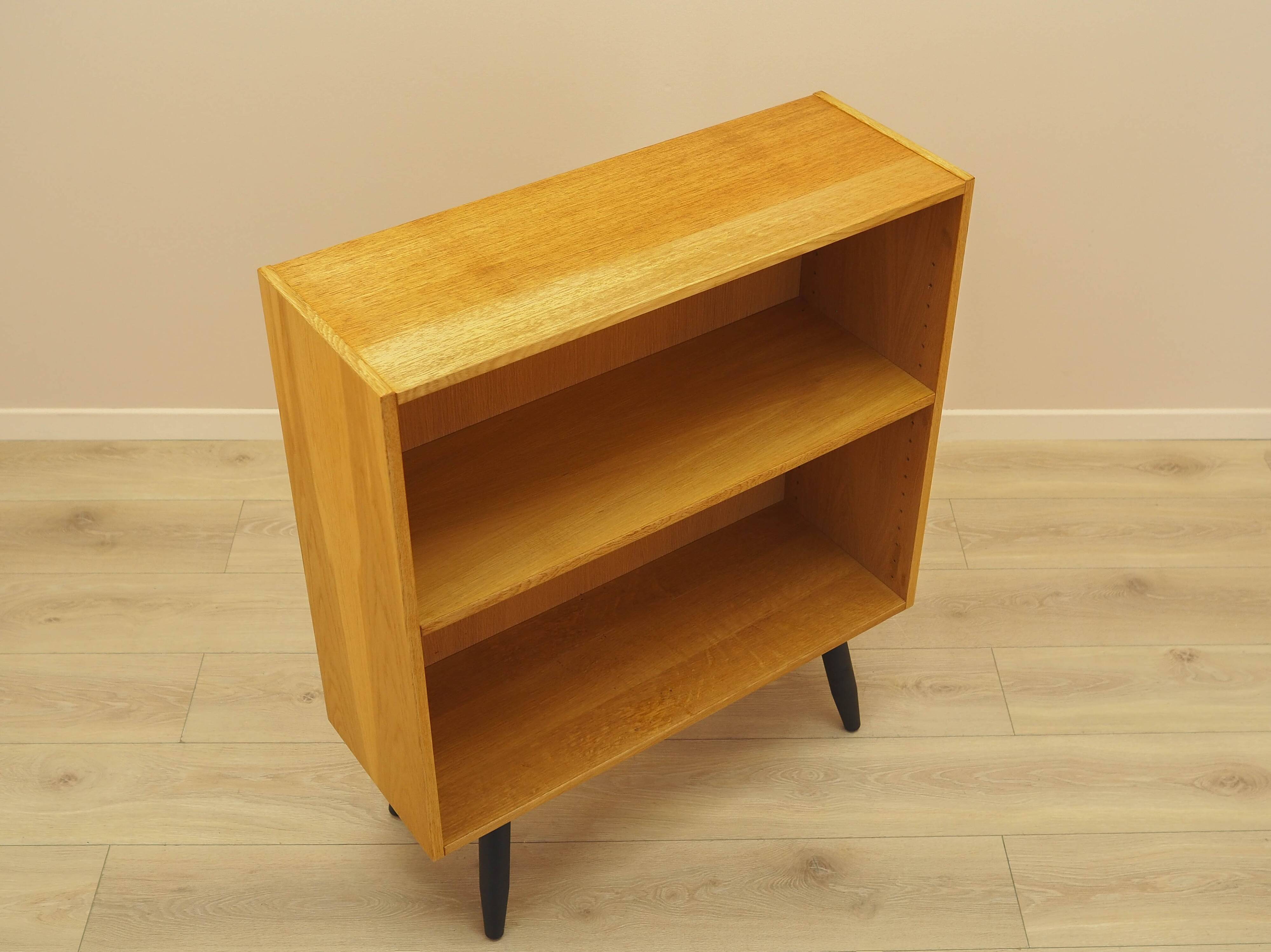 Ash shelving unit on splayed legs, Denmark, 1960s