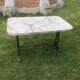 Cast-iron bistro table with marble effect