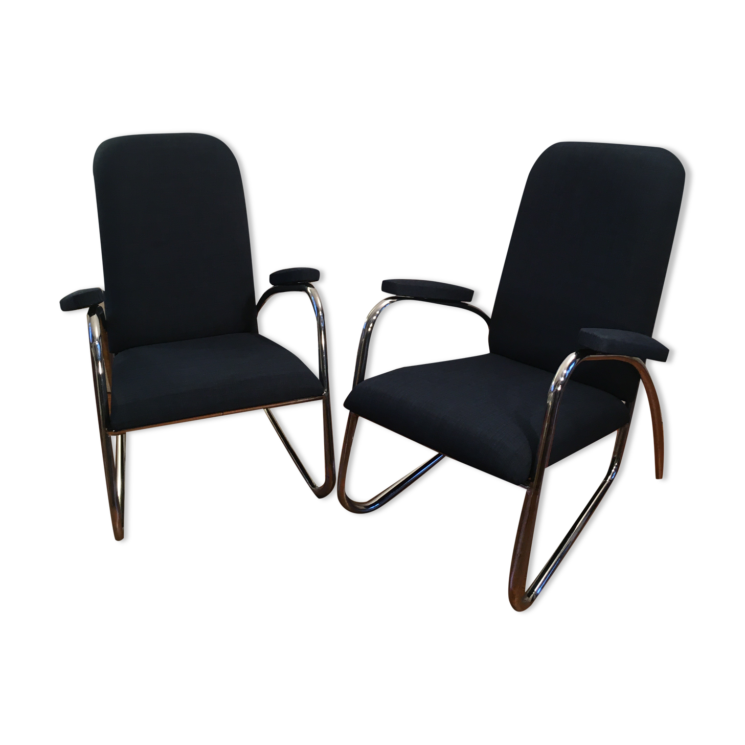 Pair of modernist armchairs 50s