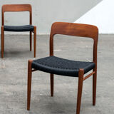 Chaises moller 75 en corde noire