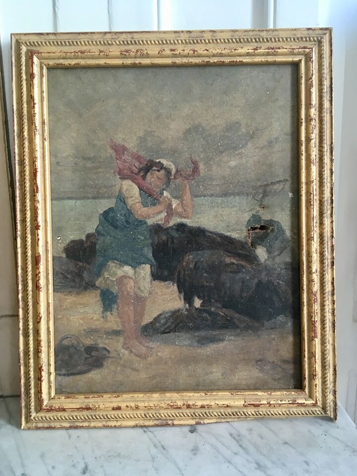 Peinture huile XIX ieme