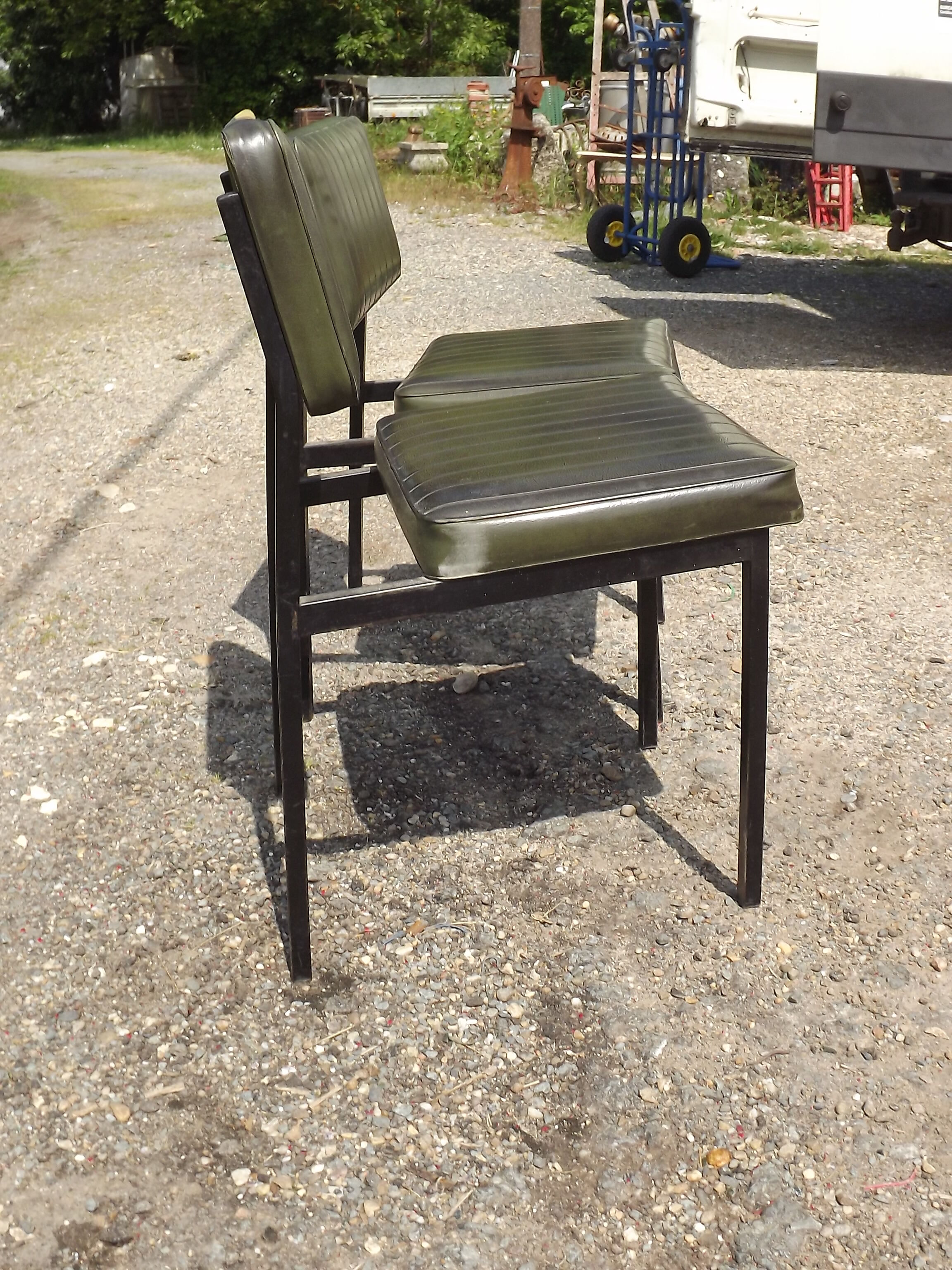 Pair of chairs 60s iron and skai