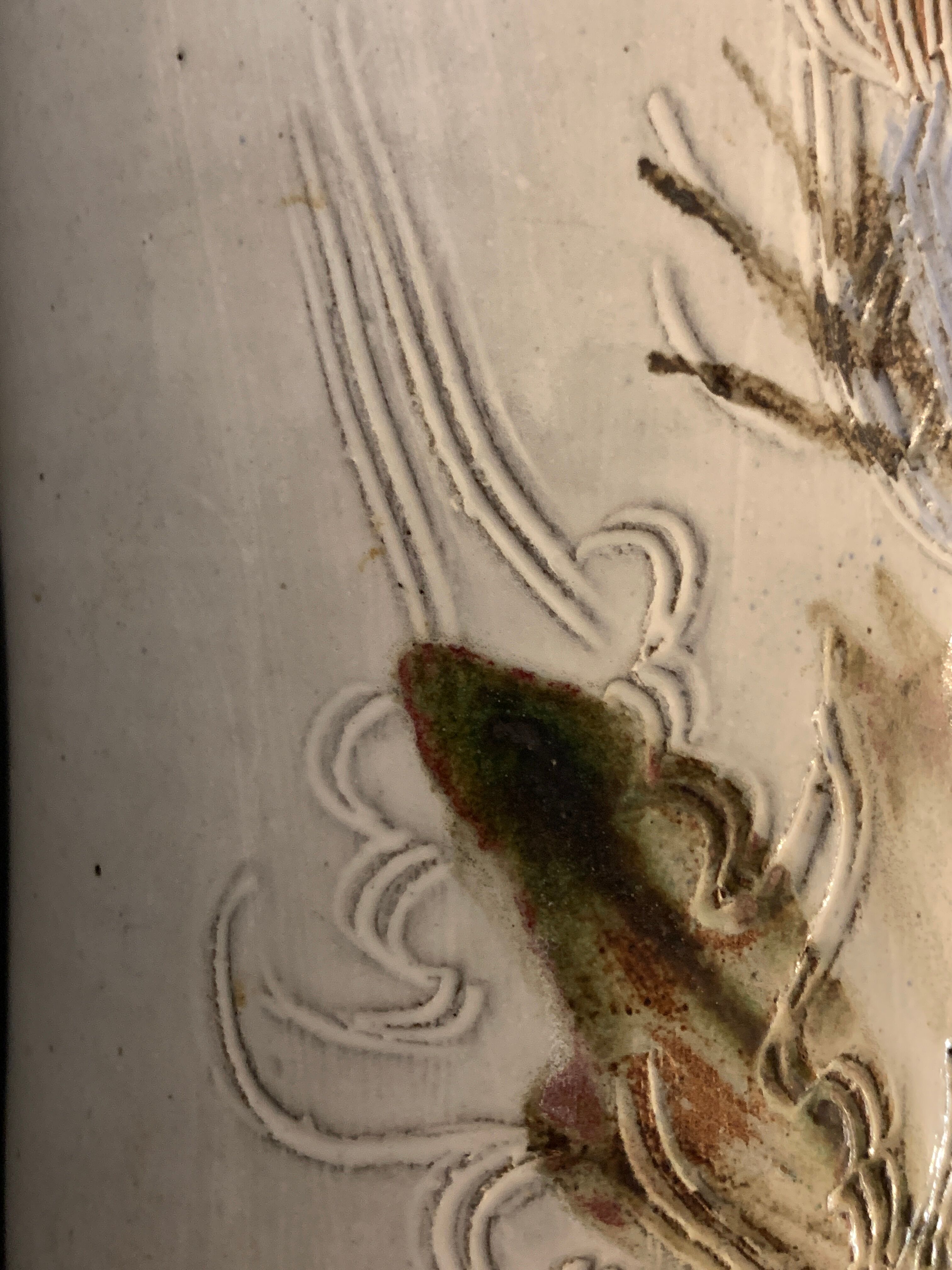 Bottle holder or refresher Albert Thiry, in glazed ceramic Vallauris, thistle decoration, 1960