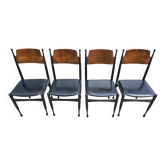 Ensemble de 4 chaises de salle à manger Mid-Century style Paolo Buffa 1960s