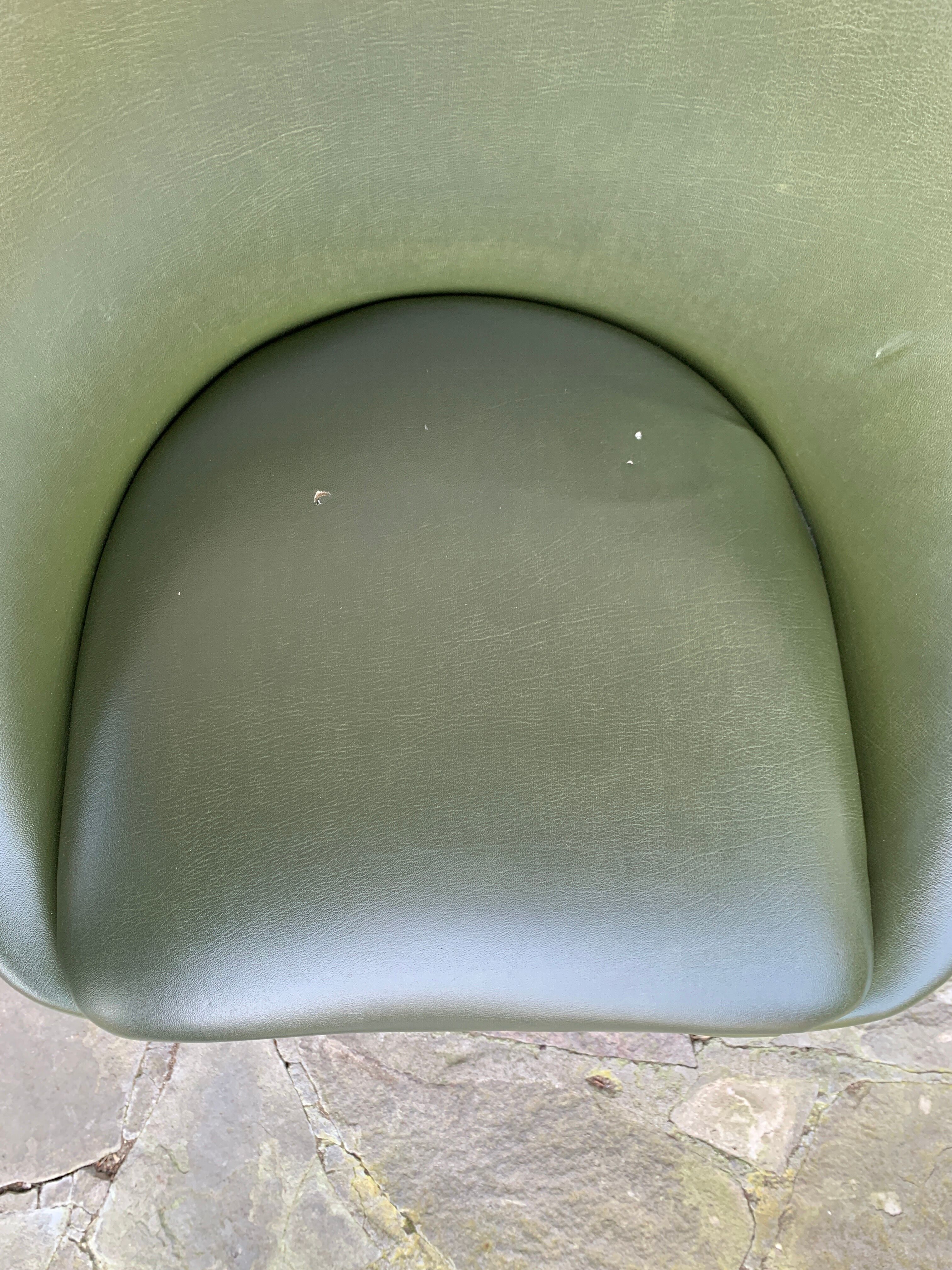 Vintage office chair olive space-age imitation leather 1970s