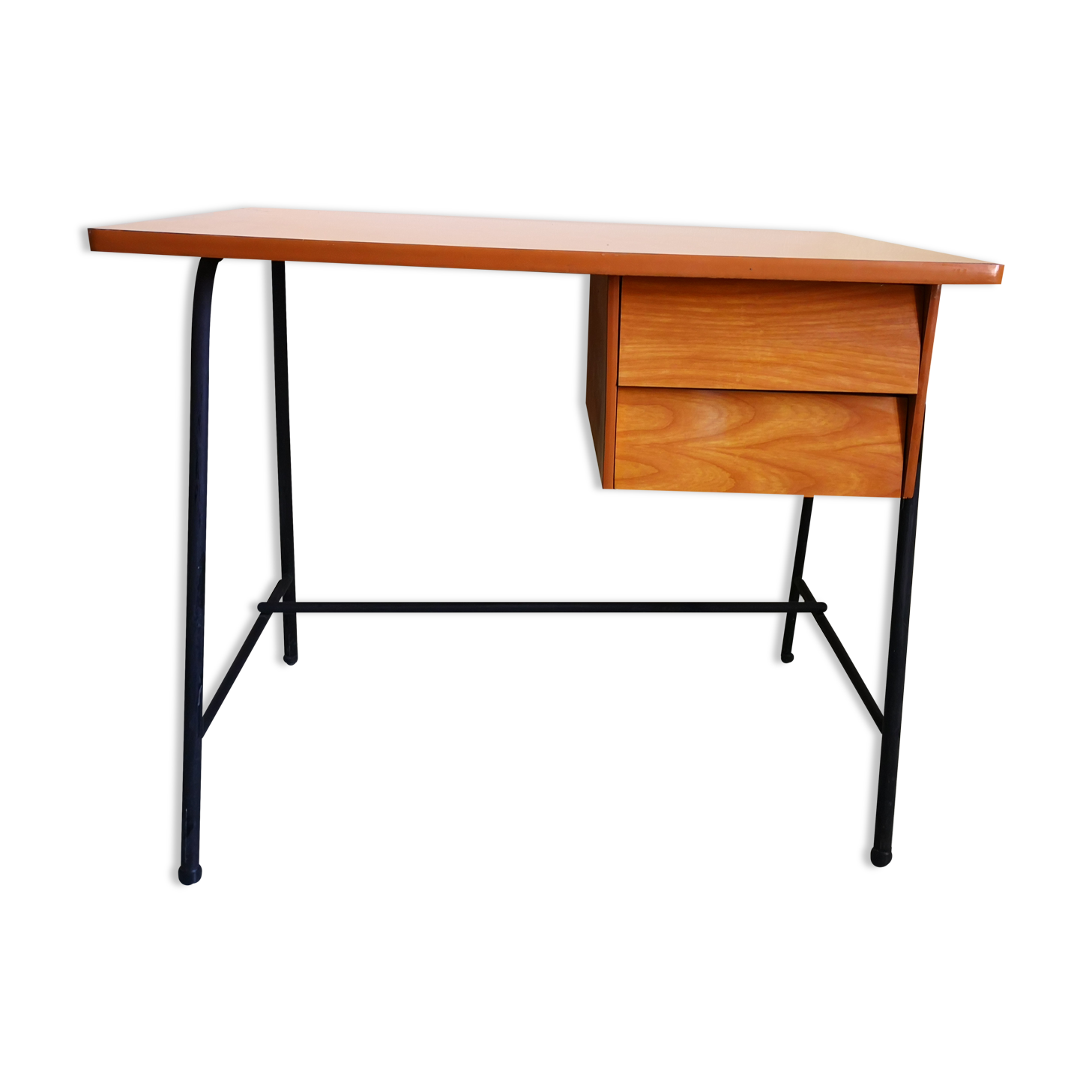 Scandinavian desk, 80s wood and metal