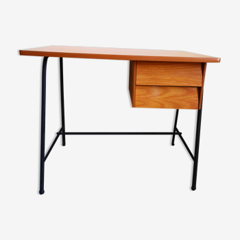 Scandinavian desk, 80s wood and metal