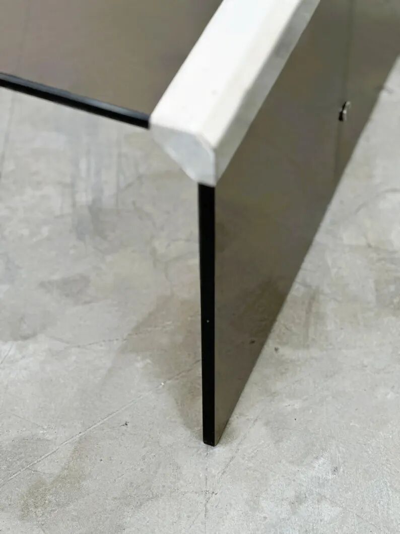 Smoked Glass Coffee Table Radice & Galotti with Chrome Details, Italy, 1970s