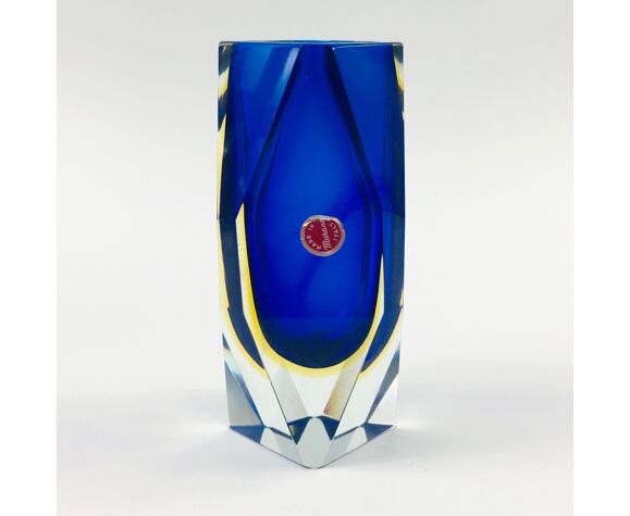 Mid-Century Sommerso Murano Glass Vase by Flavio Poli for Alessandro Mandruzzato, Italy, 1960s