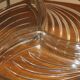 Tray handles chrome 3-compartment glass deco art wood