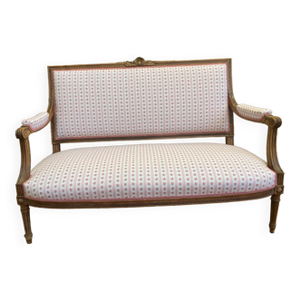 Banquette louis XVI en noyer