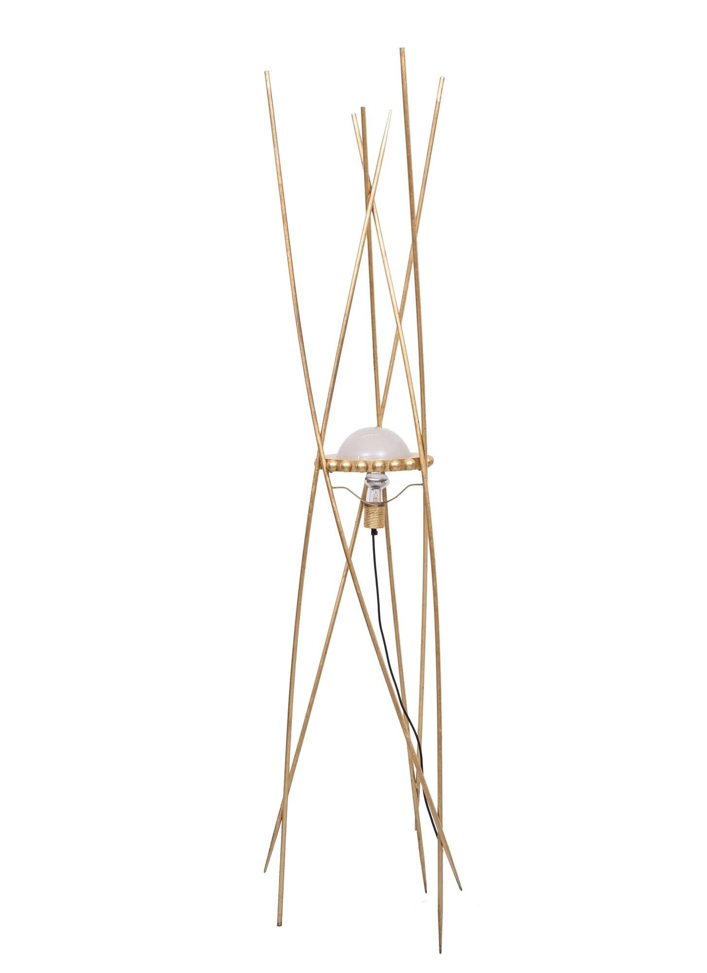 Mikado Antique Gold Art floor lamp 1980s Italy