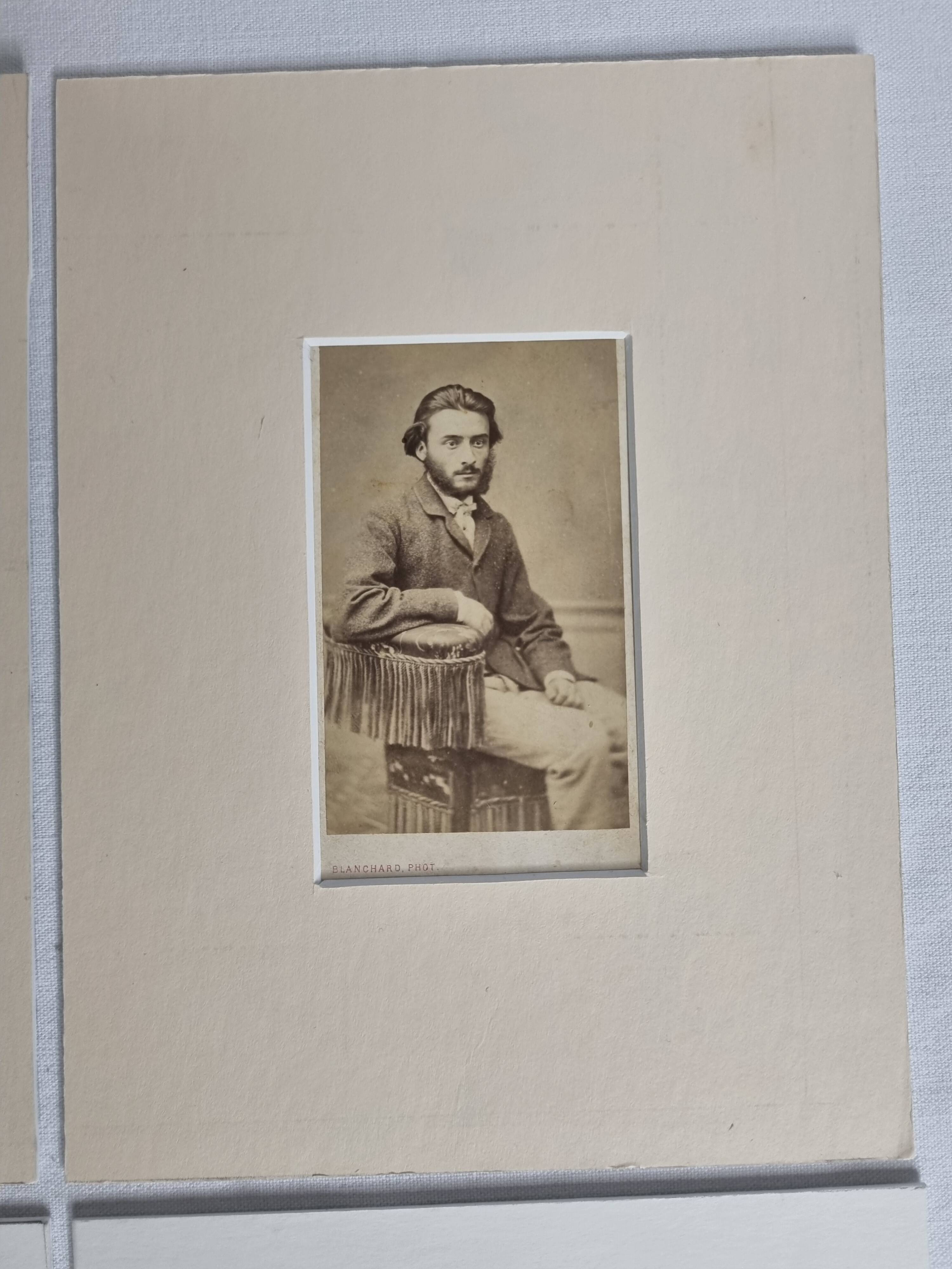 Set of 6 mounted old photographs, 19th century studio portraits