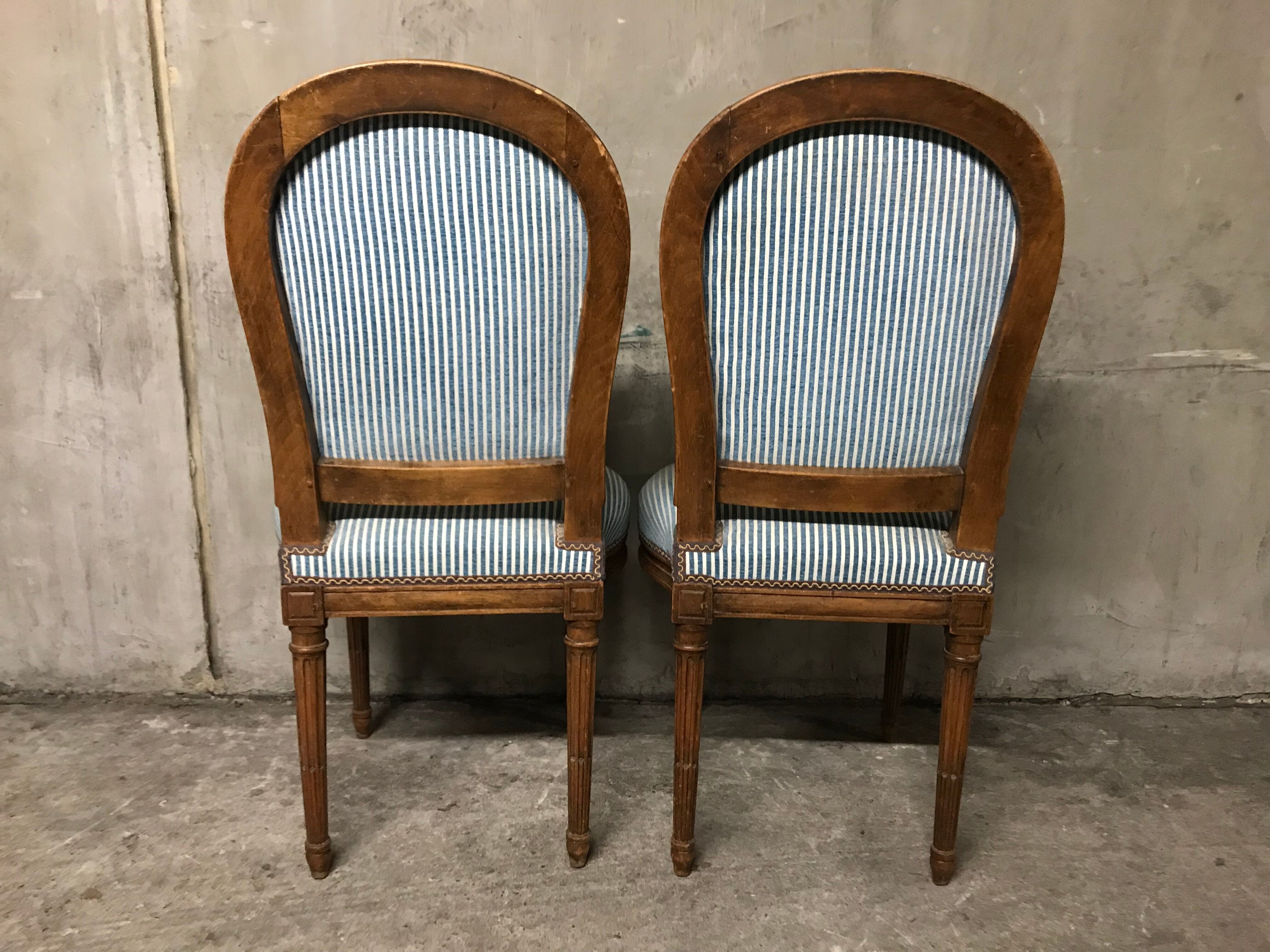 Pair of Louis XVI 19th century chairs