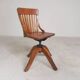Oak office chair, workshop chair, adjustable height, 1930s