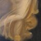 Pair of oil paintings in the neoclassical style depicting dancing nymphs dressed in transparent gowns, dating from the mid-19th century.