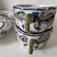 Breakfast set duo Desvres Fourmaintraux regionalist decoration