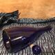 Cobalt blue glass bottle decanter, hermetic cap